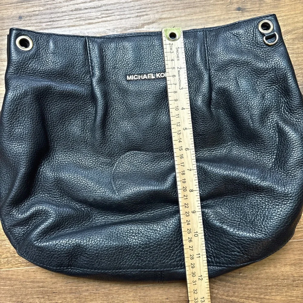 MICHAEL KORS Bedford Pebbled‎ Black Leather Large Bag Satchel Tote NO STRAP